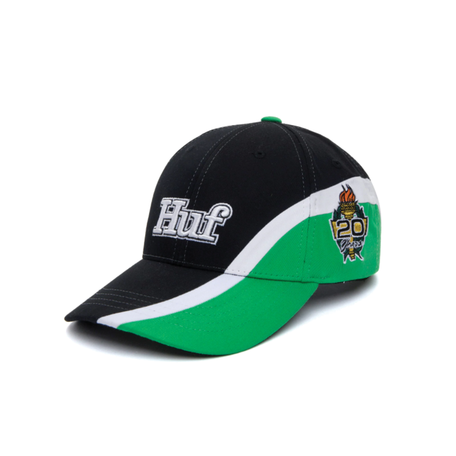 HUF WORLDWIDE DAYTONA 6 PANEL CURVED VISOR STRAPBACK HAT