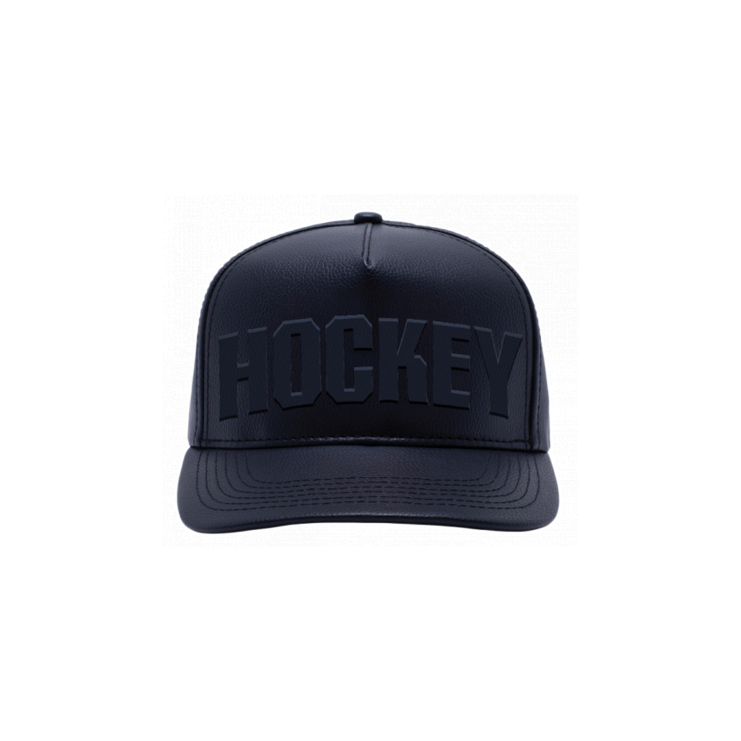 HOCKEY EMBOSSED LEATHER HAT BLACK