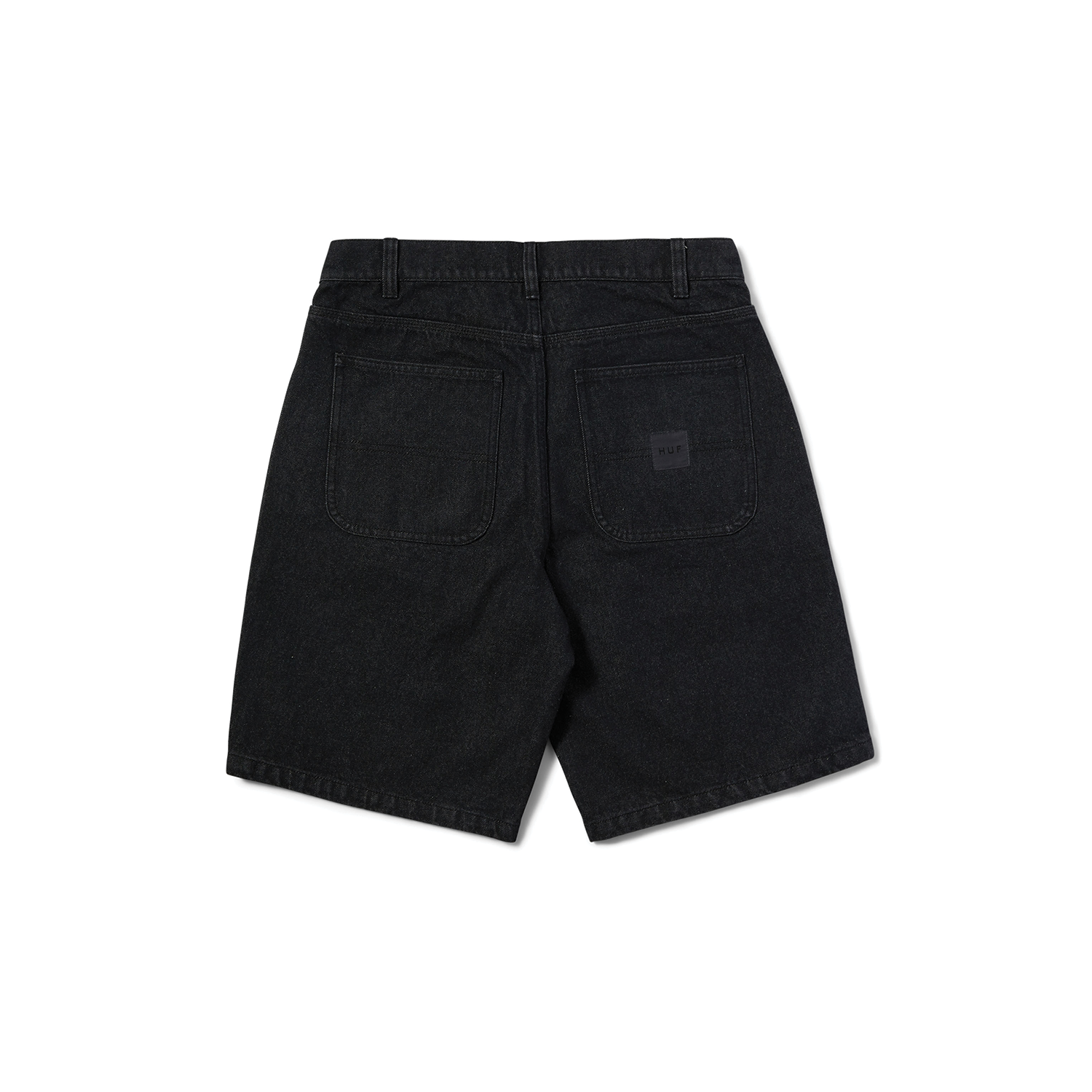 HUF CLASSIC H DOUBLE KNEE DENIM SHORTS BLACK DENIM