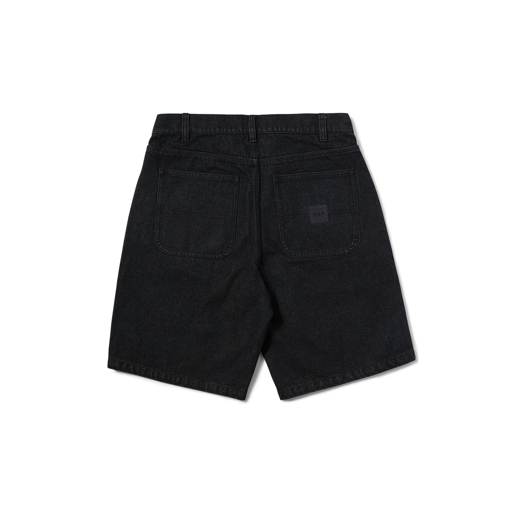 HUF CLASSIC H DOUBLE KNEE DENIM SHORTS BLACK DENIM