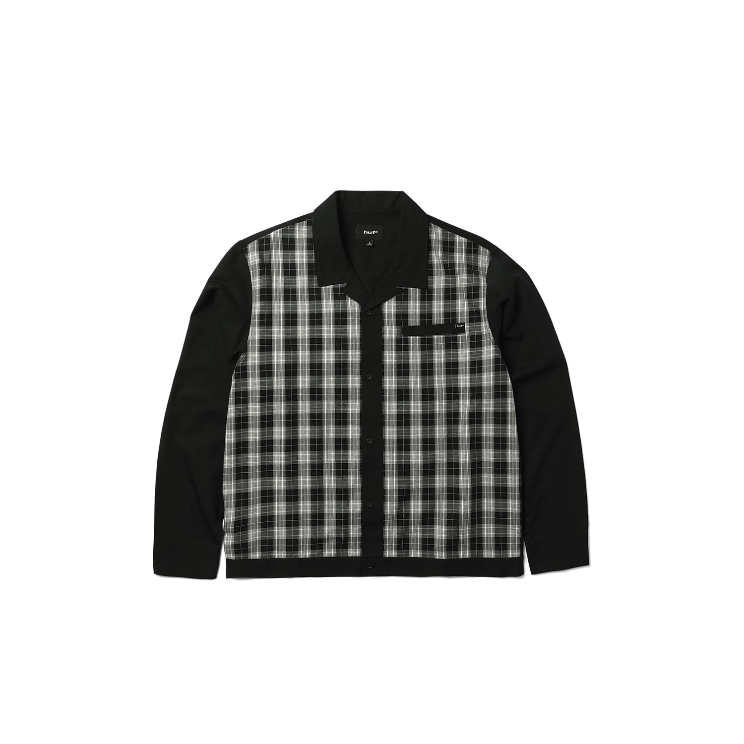HUF COOLIDGE PLAID LONG SLEEVE T-SHIRT BLACK