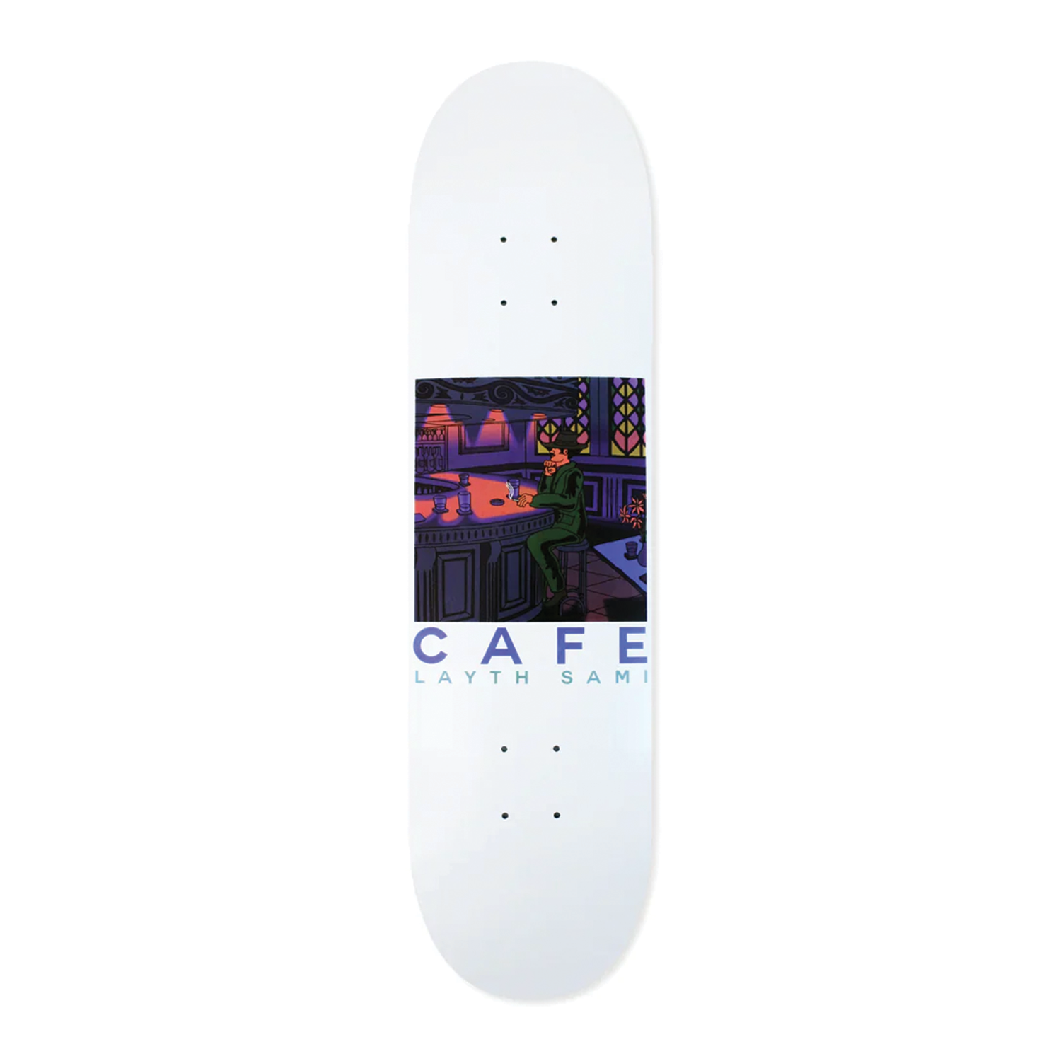 CAFE SKATEBOARDS BARFLY DECK WHITE 8.0