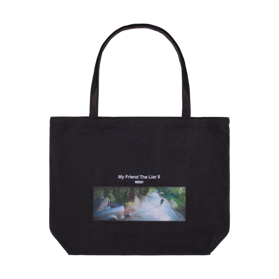 HOCKEY SKATEBOARDS MY FRIEND, THE LIAR II TOTE BAG BLACK