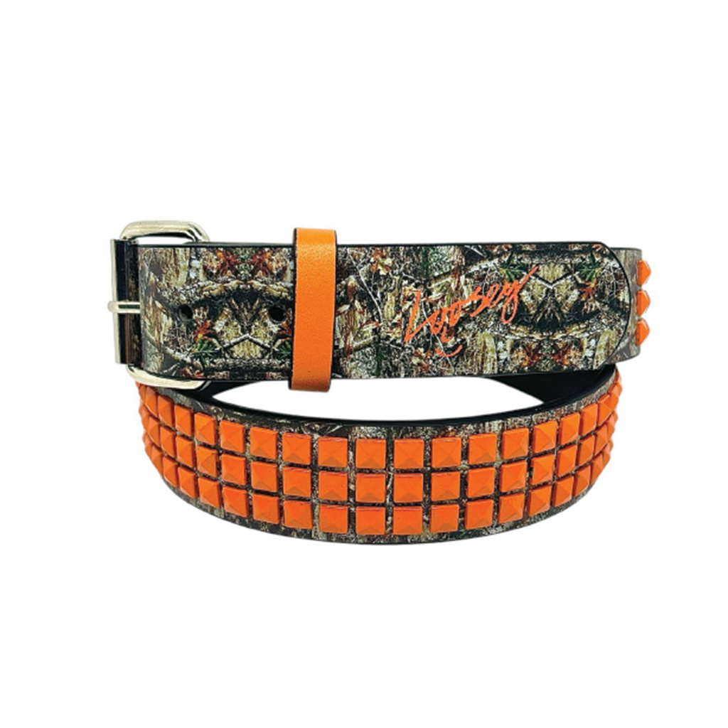 LOOSEY CAMO STUD BELT ORANGE