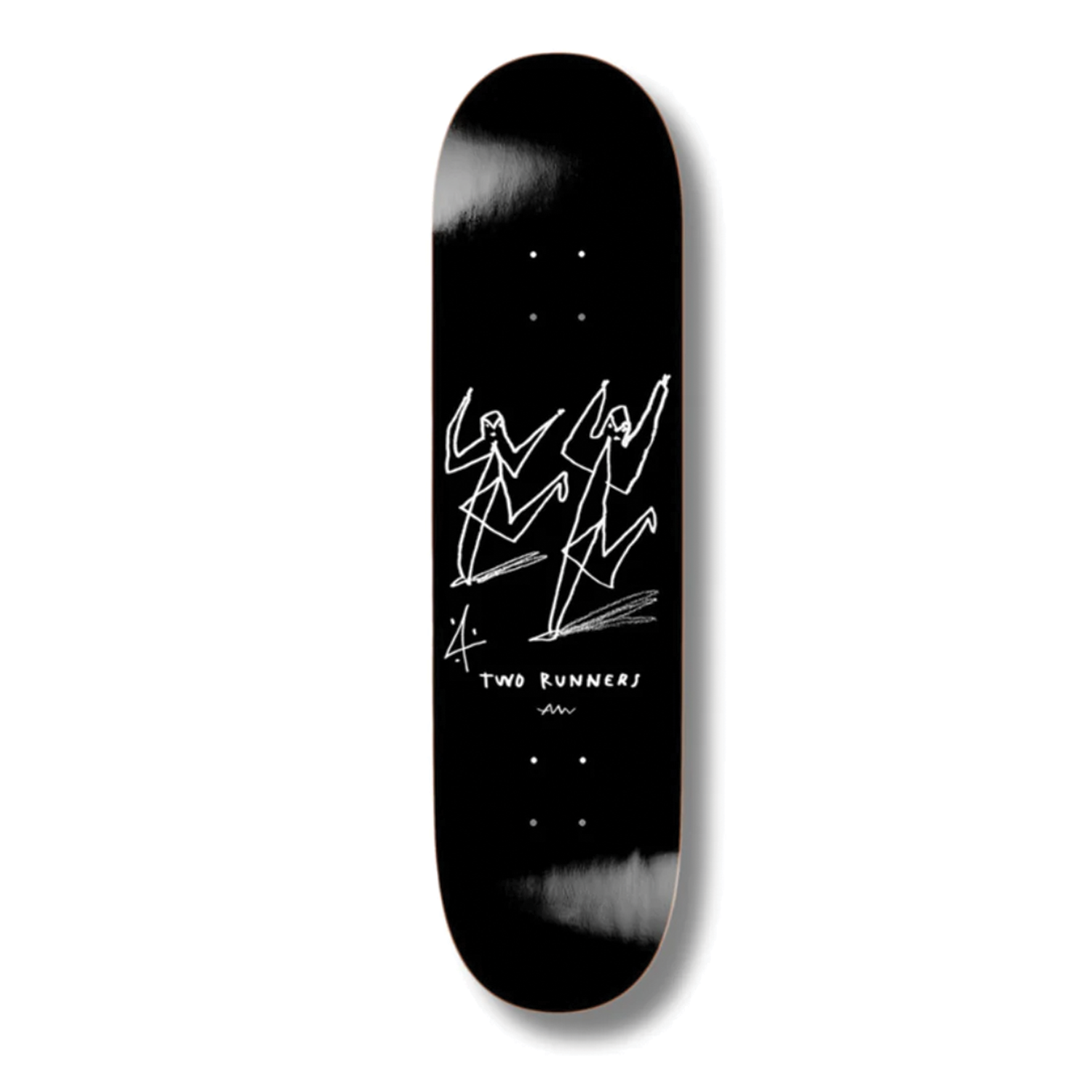POALR SKATE CO TWO RUNNERS TEAM DECK 8.5