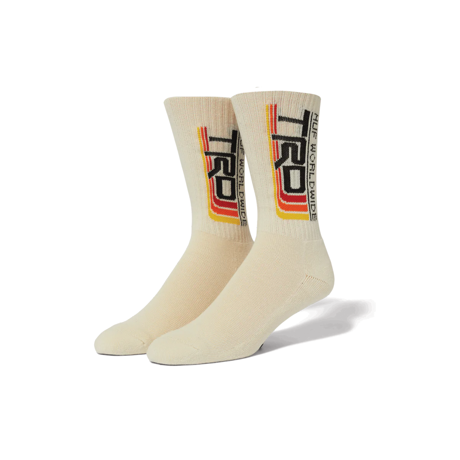 HUF TRD LOGO CREW SOCKS BONE
