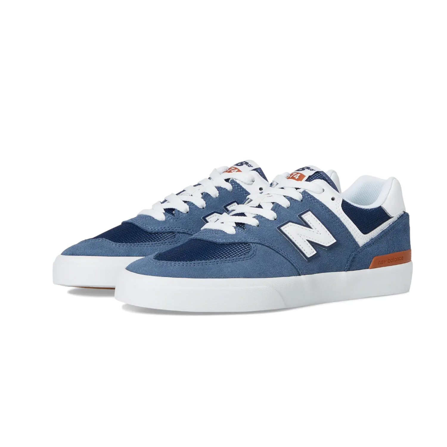 NEW BALANCE 574 VULC BLUE WHITE SKATE SHOES