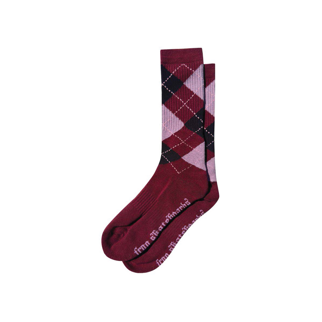 FROG SKATEBOARDS ARGYLE SOCKS MAROON