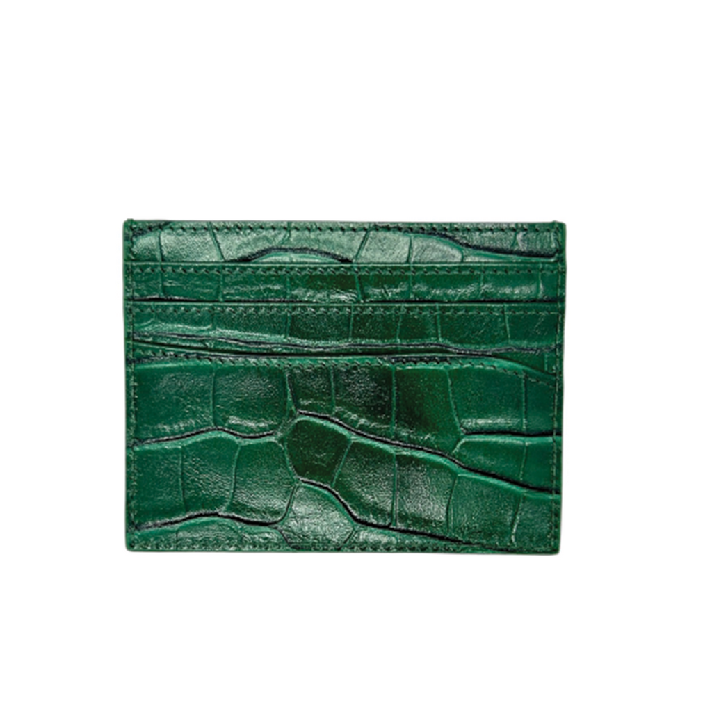 LOOSEY CARD HOLDER GREEN CROC SKIN