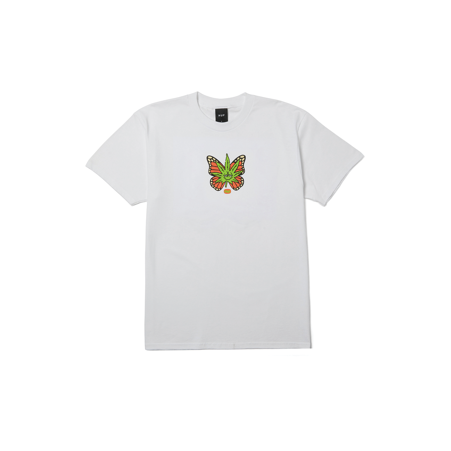 HUF GREEN BUDDERFLY TEE WHITE