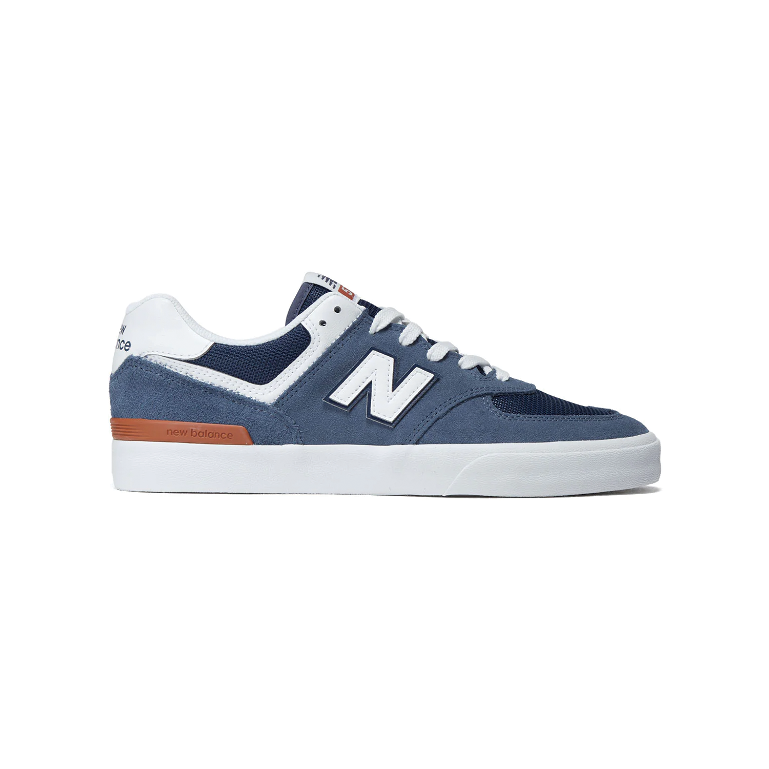 NEW BALANCE 574 VULC BLUE WHITE SKATE SHOES