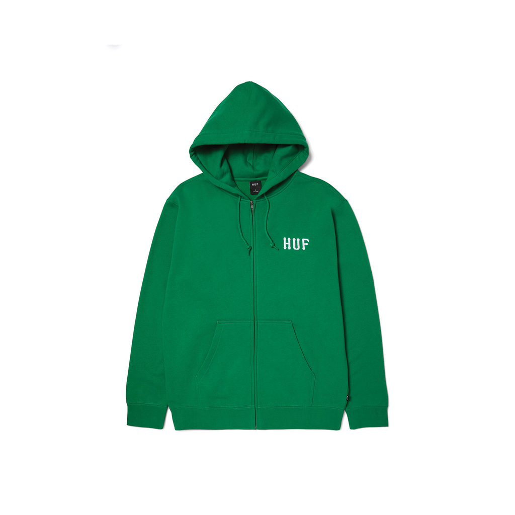 HUF SET CLASSIC LOGO FULL ZIP HOODIE CLOVER