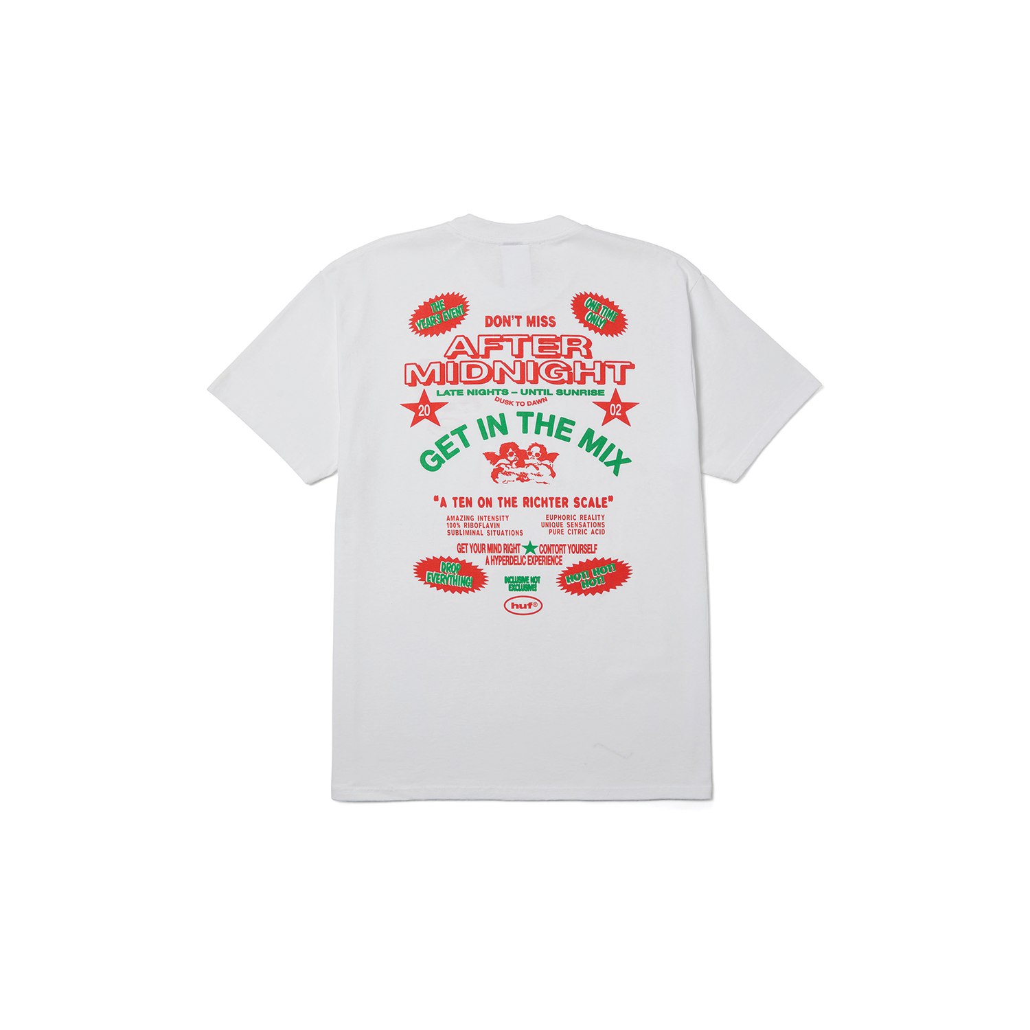 HUF AFTER MIDNIGHT TEE WHITE