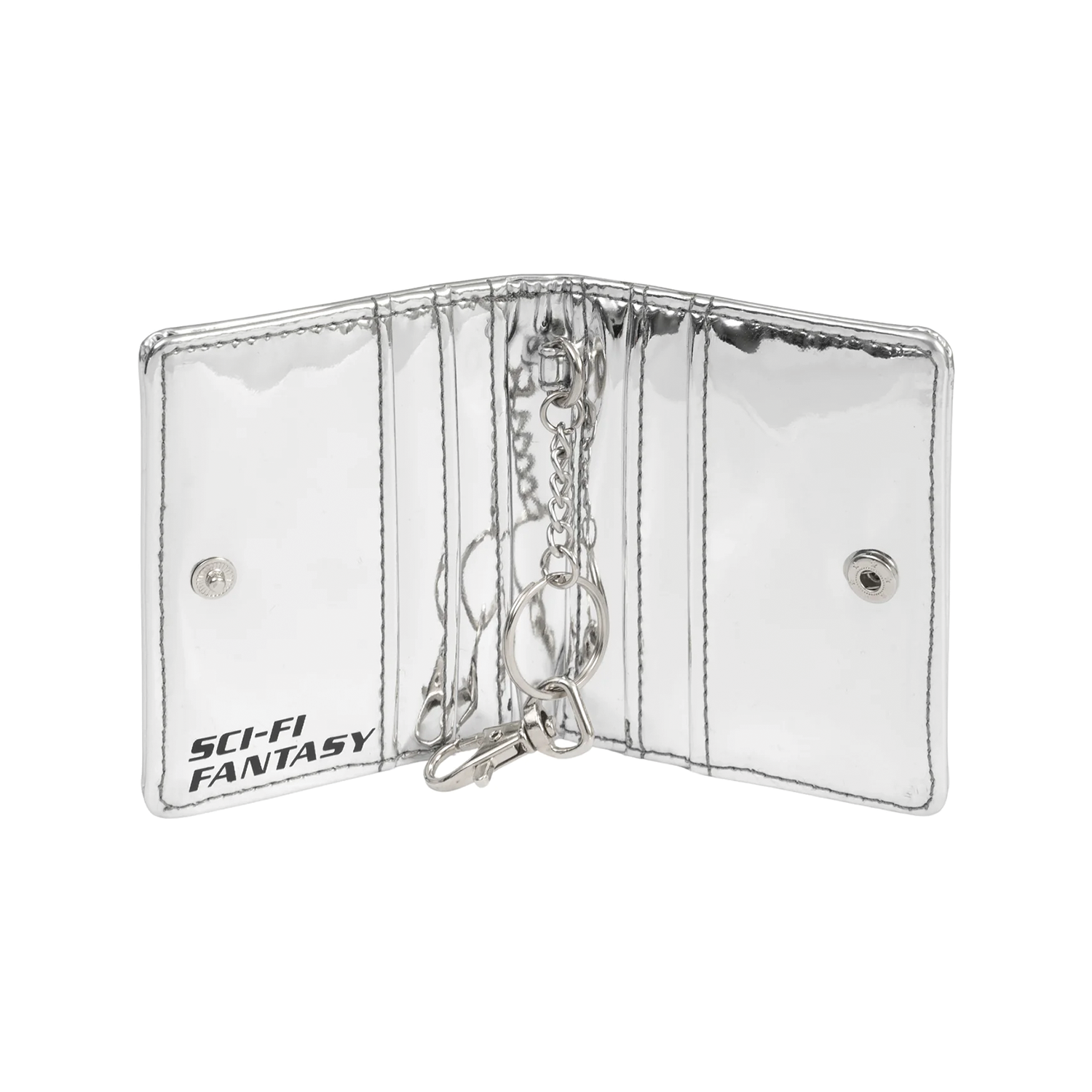 Sci Fi Fantasy Chain Wallet Chrome/Black