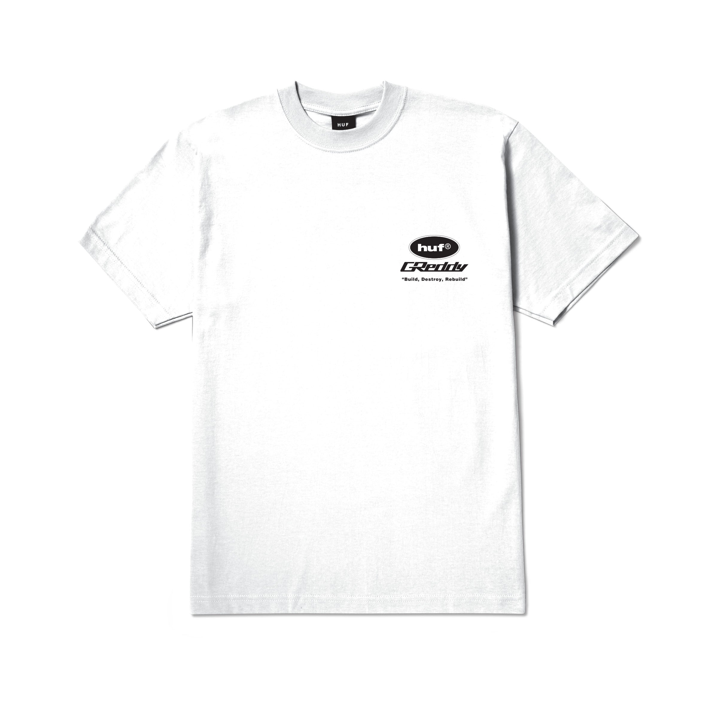 HUF X GREDDY PARTS S/S T-SHIRT WHITE