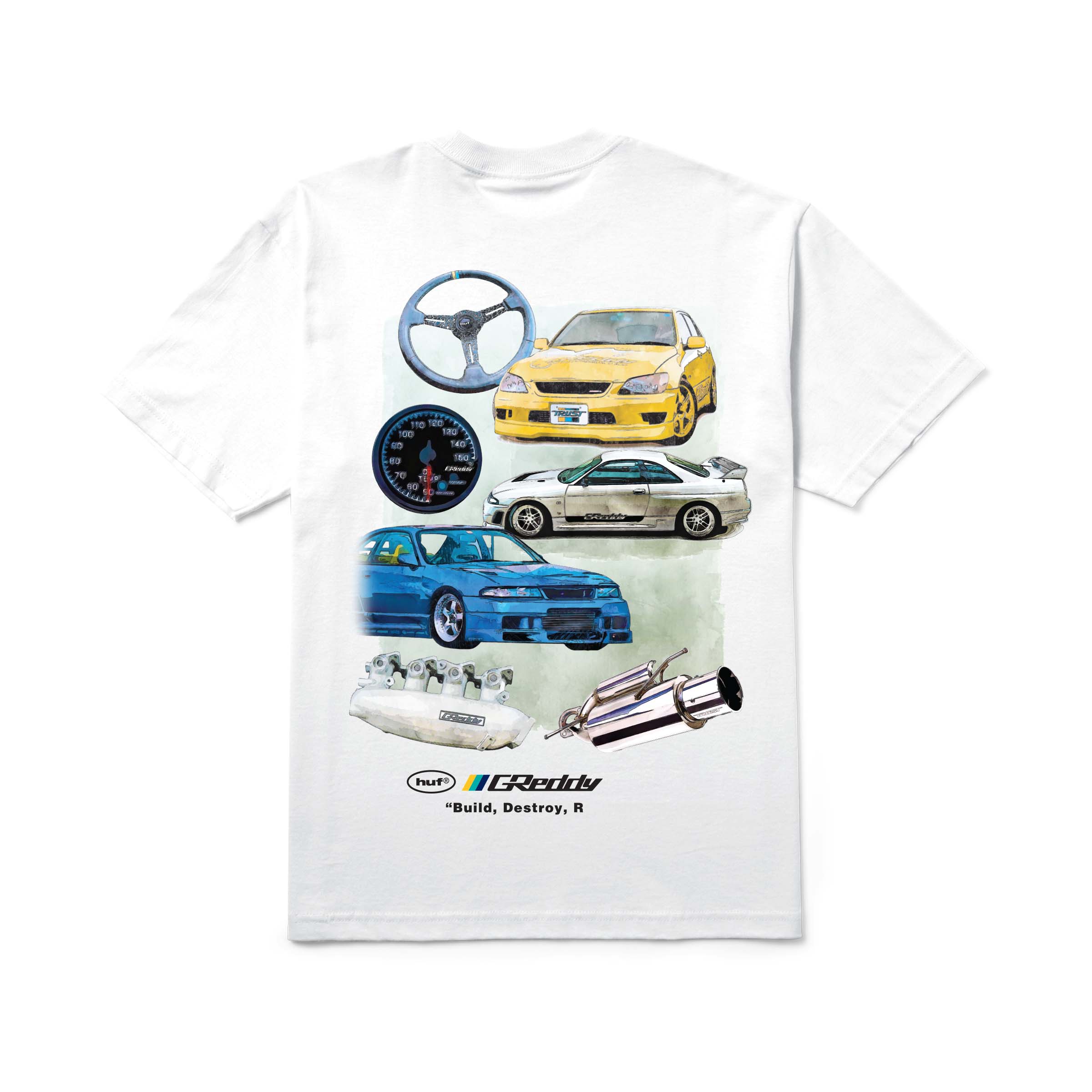 HUF X GREDDY PARTS S/S T-SHIRT WHITE
