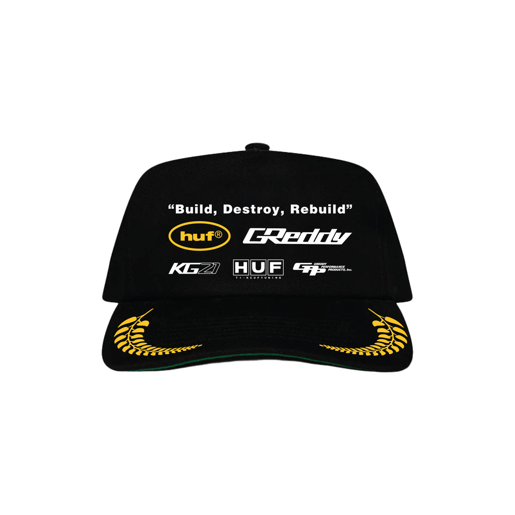 HUF X GREDDY TEAM SNAPBACK BLACK