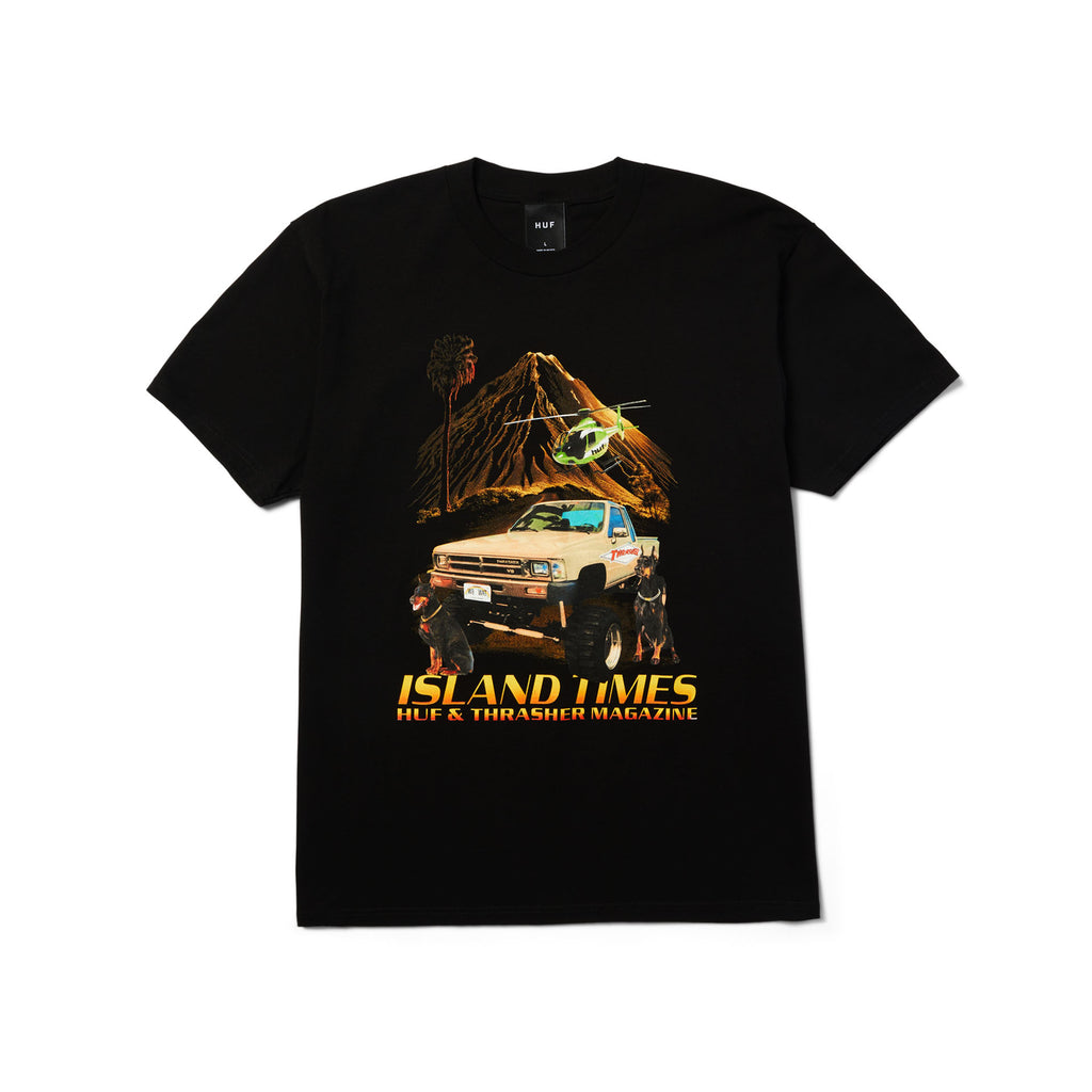 HUF ISLAND TIMES SS TEE BLACK