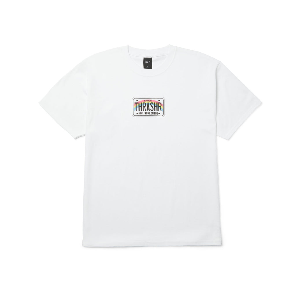 HUF LICENSE PLATE S/S TEE WHITE