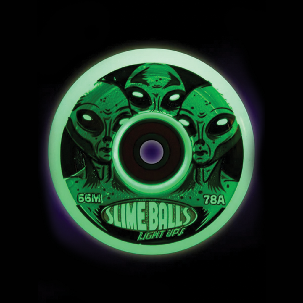 SLIME BALLS FRIENDS OF PLANET 9 LIGHT UPS OG SLIME GLOW IN THE DARK 78A 66MM WHEELS