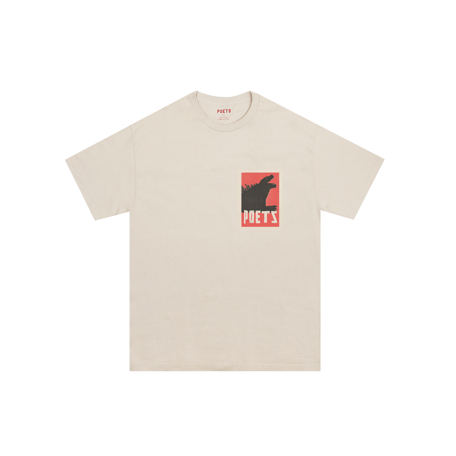 POETS ZILLA SCREENED T SHIRT TAN
