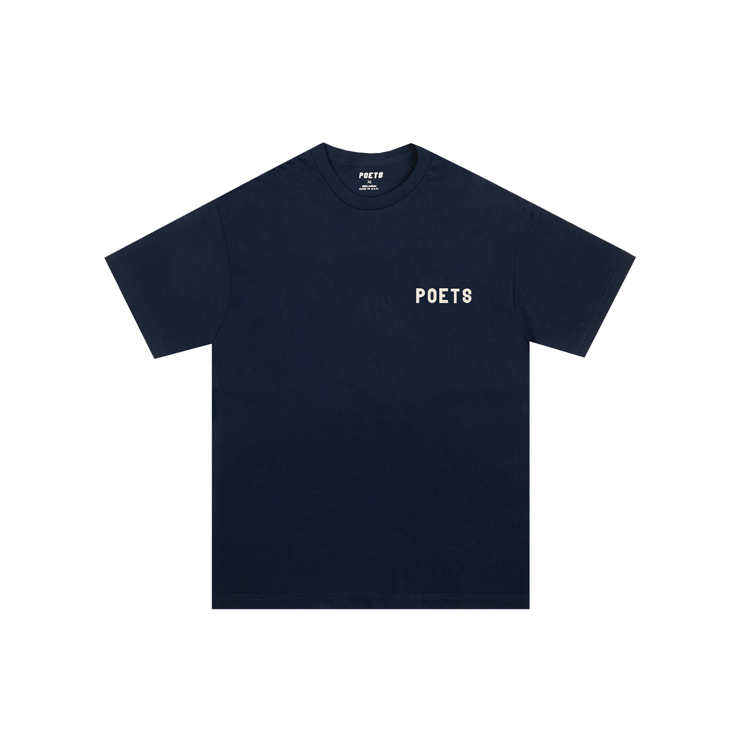 POETS OG SMALL FLOCKED T SHIRT NAVY