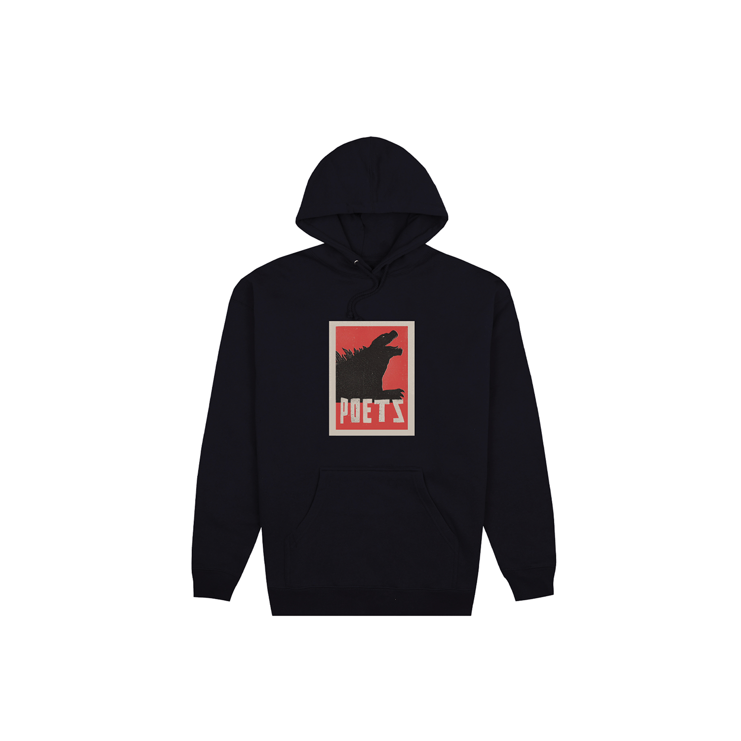 POETS ZILLA SCREENED HOODIE BLACK
