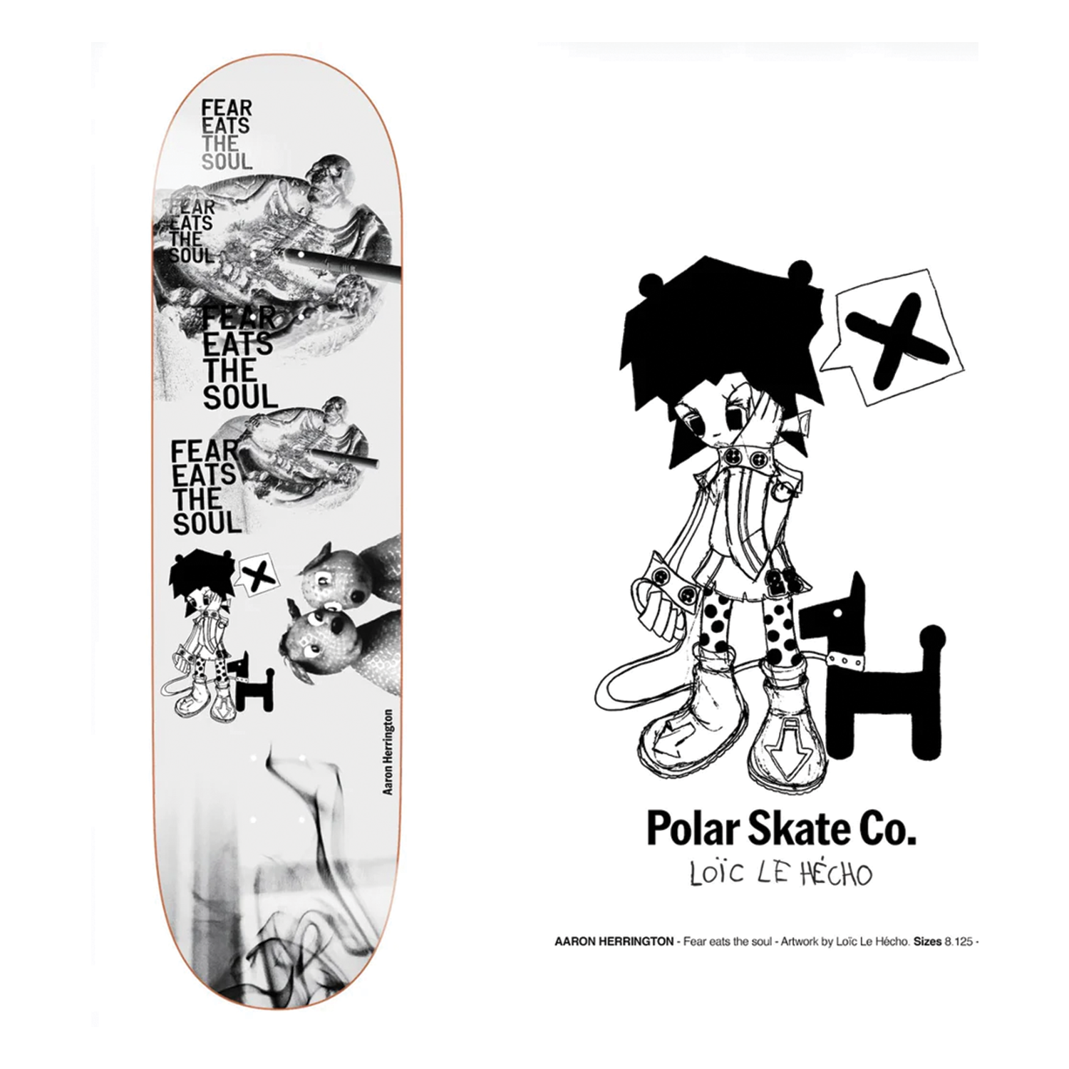 POLAR SKATEBOARDS- FEAR EATS THE SOUL  - 8.125”