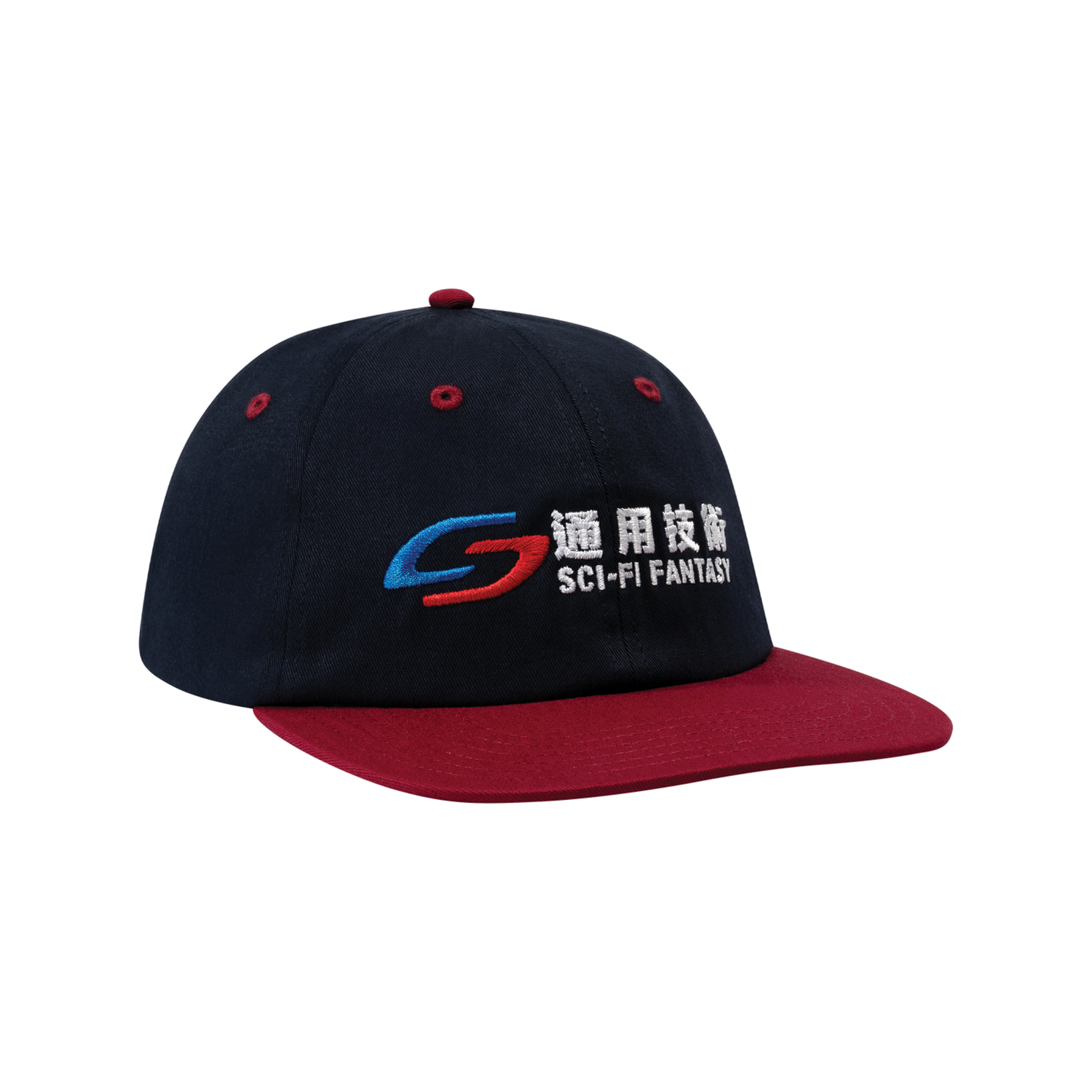 SCI FI FANTASY TRANSIT SNAPBACK HAT- NAVY / DEEP RED