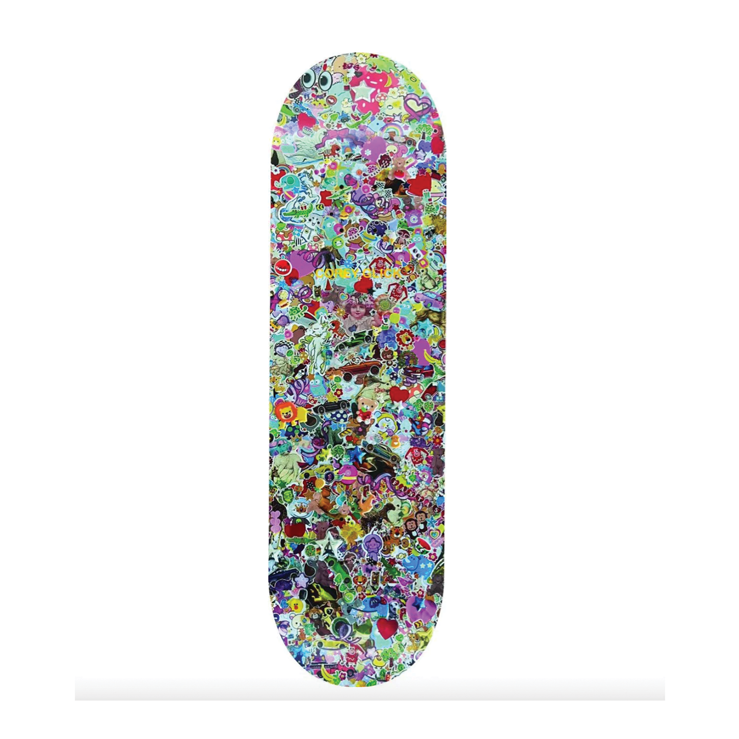 Sci-Fi Fantasy Skateboards- Glick- Sticker Collage Deck -  8.25”