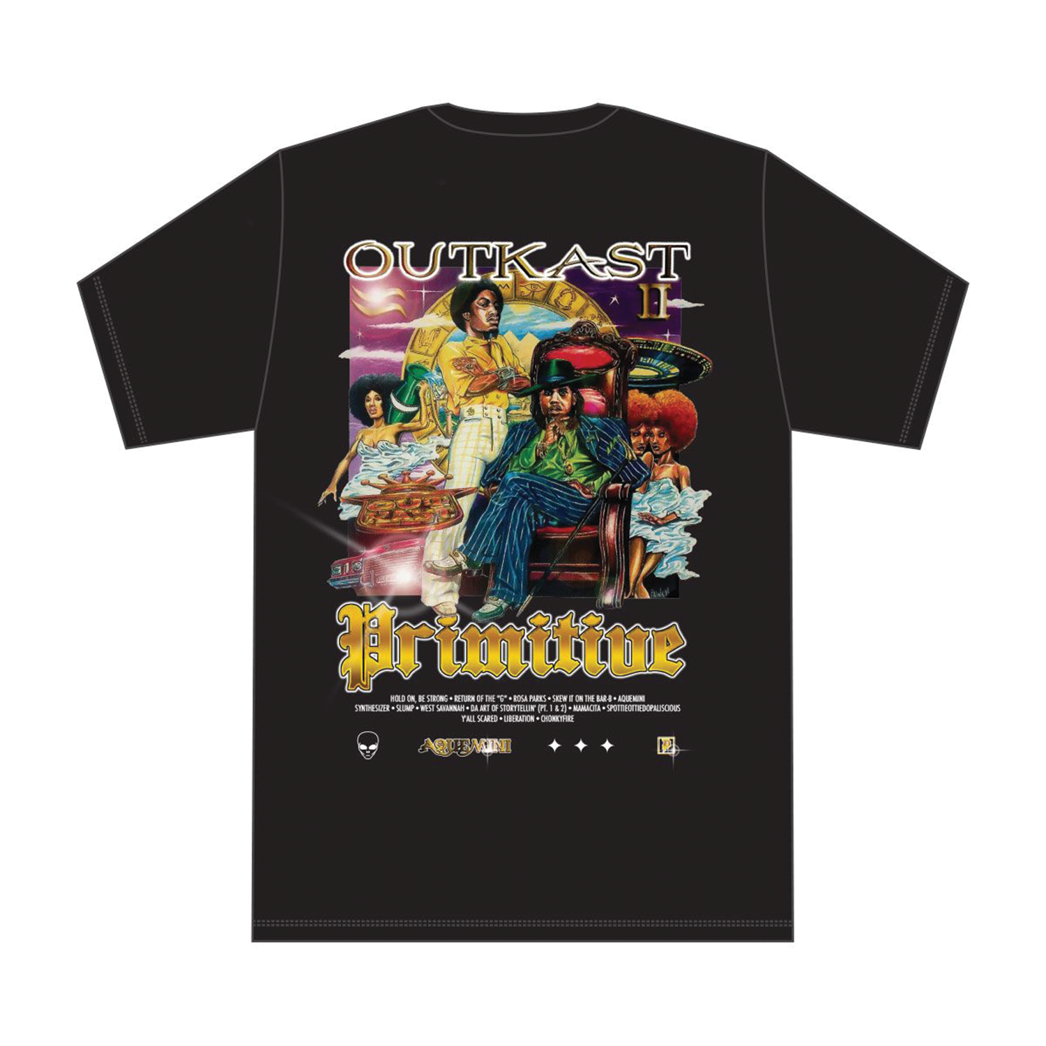 PRIMITIVE SKATEBOARDS X OUTKAST AQUEMINI T-SHIRT - BLACK