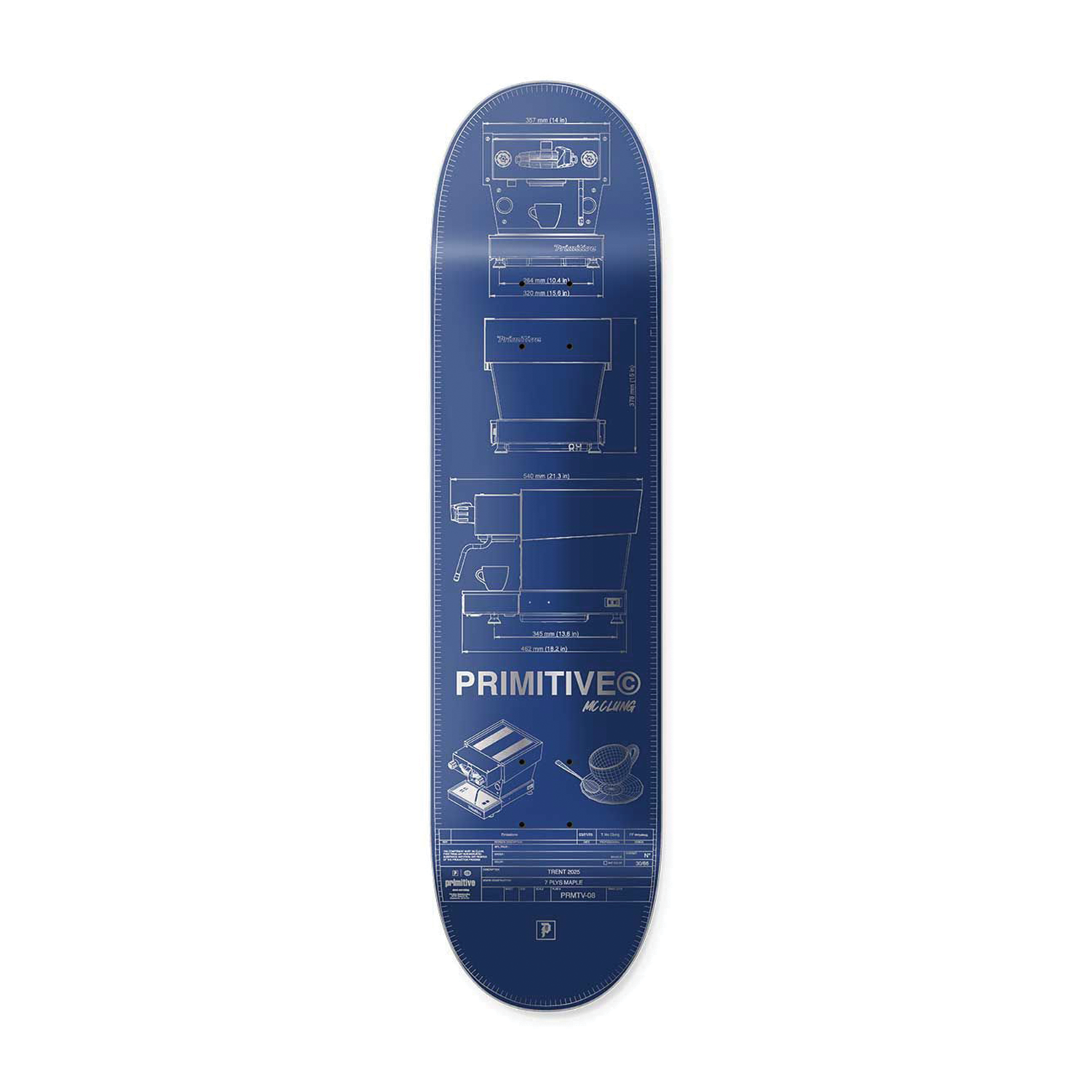 PRIMITIVE SKATE BOARD - MCLUNG DOUBLE SHOT DECK - 8.6