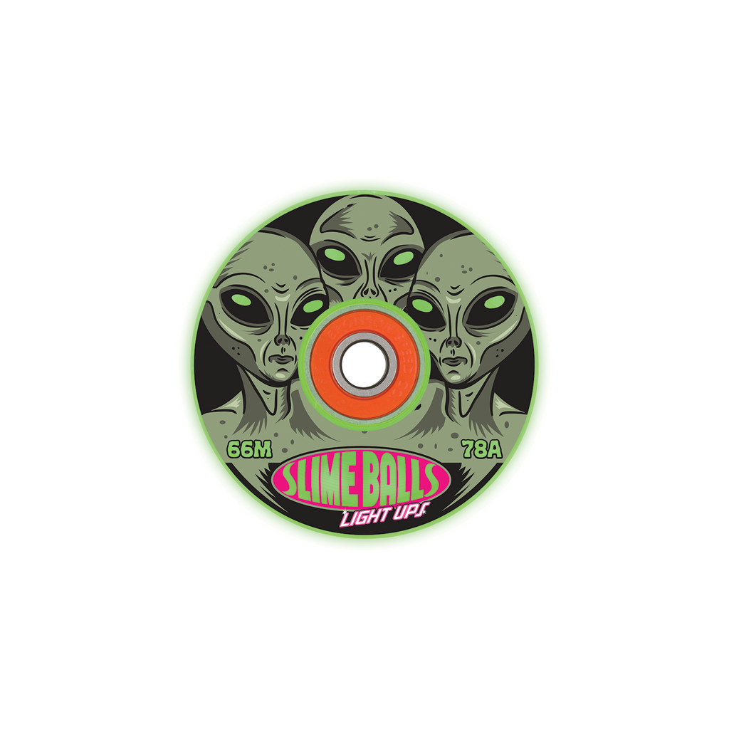 SLIME BALLS FRIENDS OF PLANET 9 LIGHT UPS OG SLIME GLOW IN THE DARK 78A 66MM WHEELS
