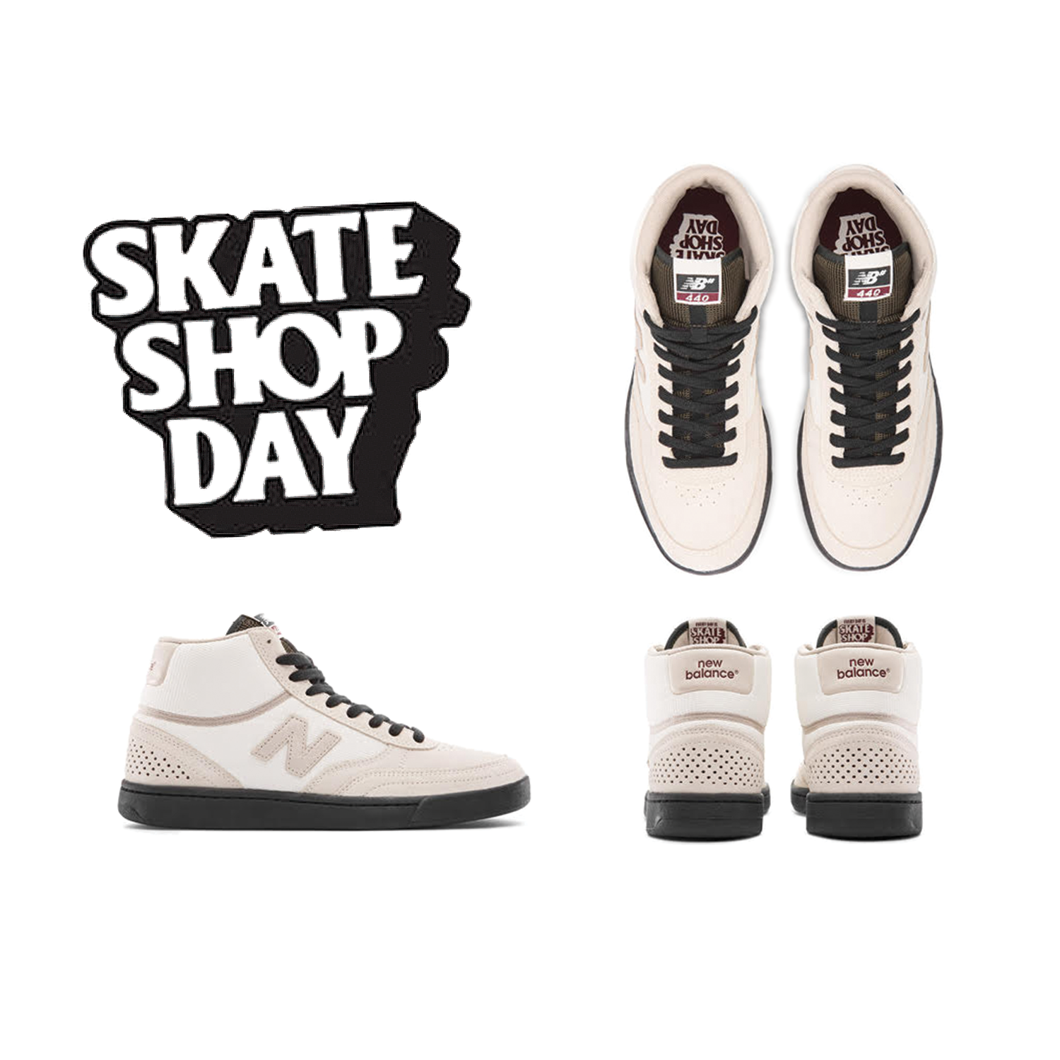 NEW BALANCE NUMERIC 440 HIGH SKATE SHOP DAY WHITE/BLACK