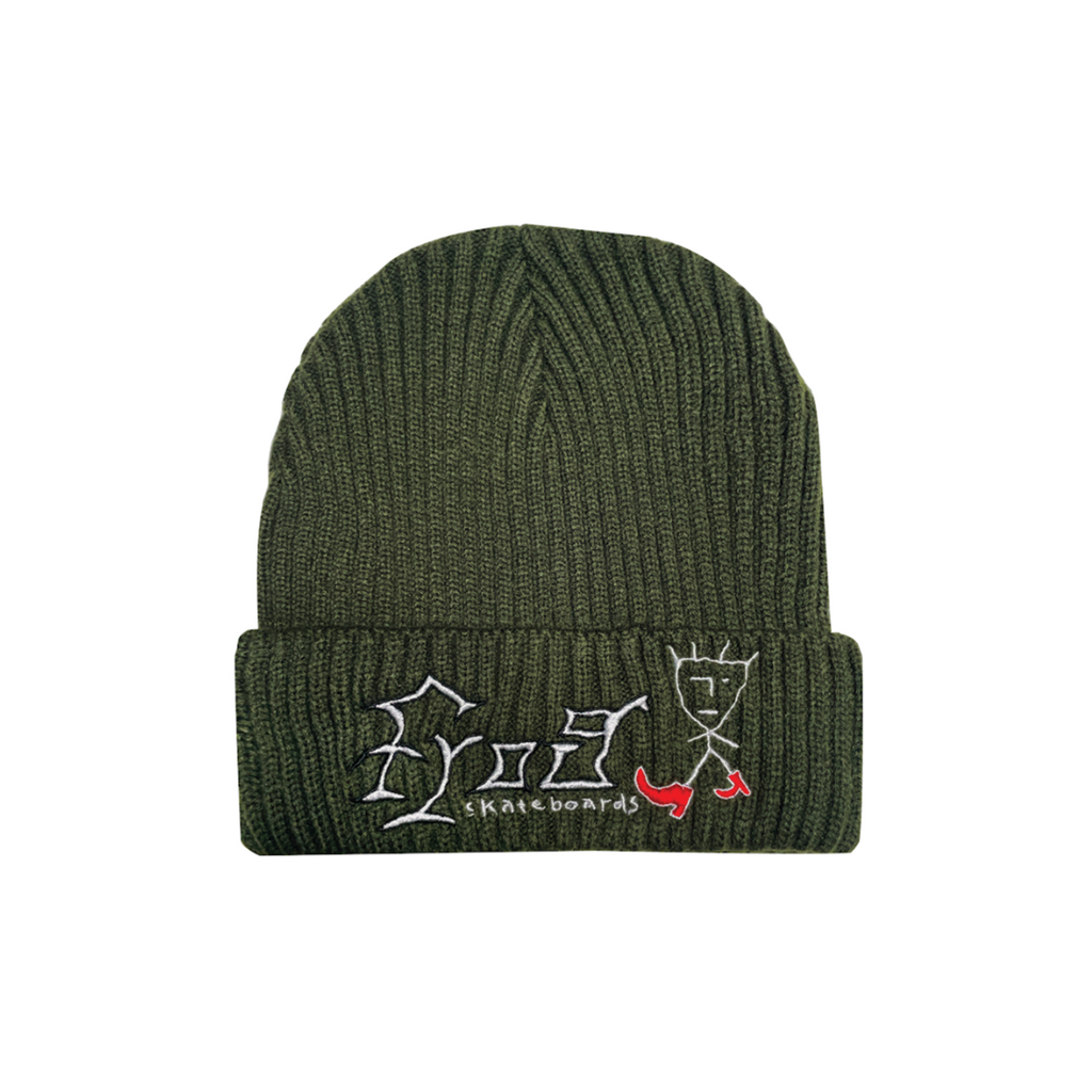 FROG SKATEBOARDS JUST KEEP WALKING BEANIE - OLIVE