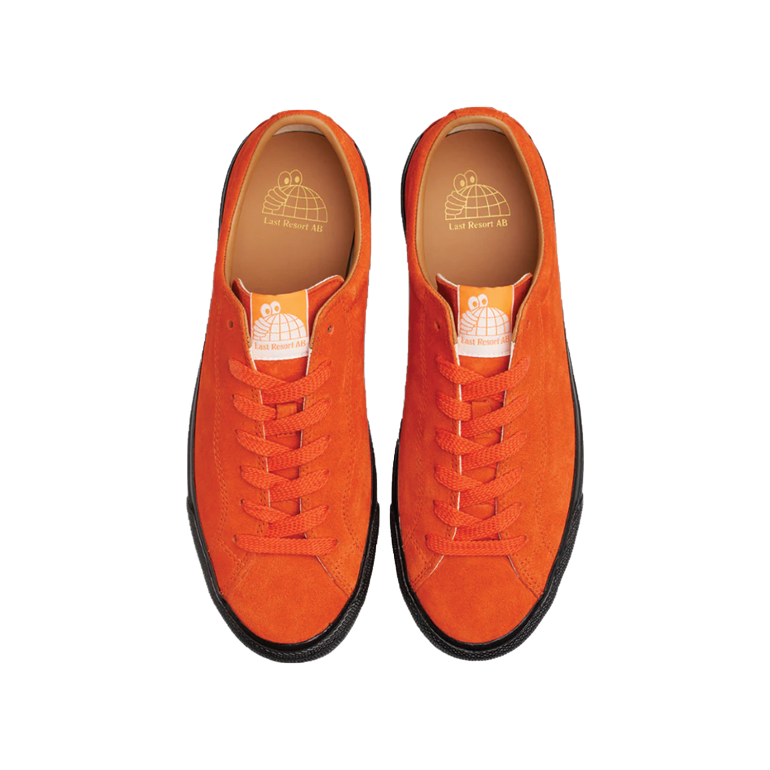 LAST RESORT AB VM003 SUEDE LOW SKATE SHOES - FLAME ORANGE/BLACK