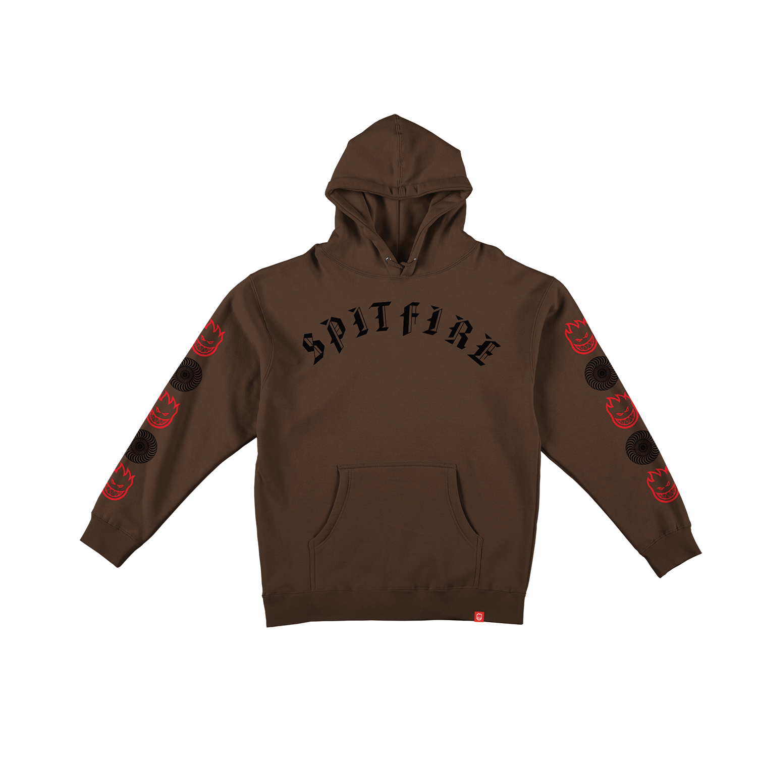 SPITFIRE OLD E  HOODIE - BROWN/BLACK/RED