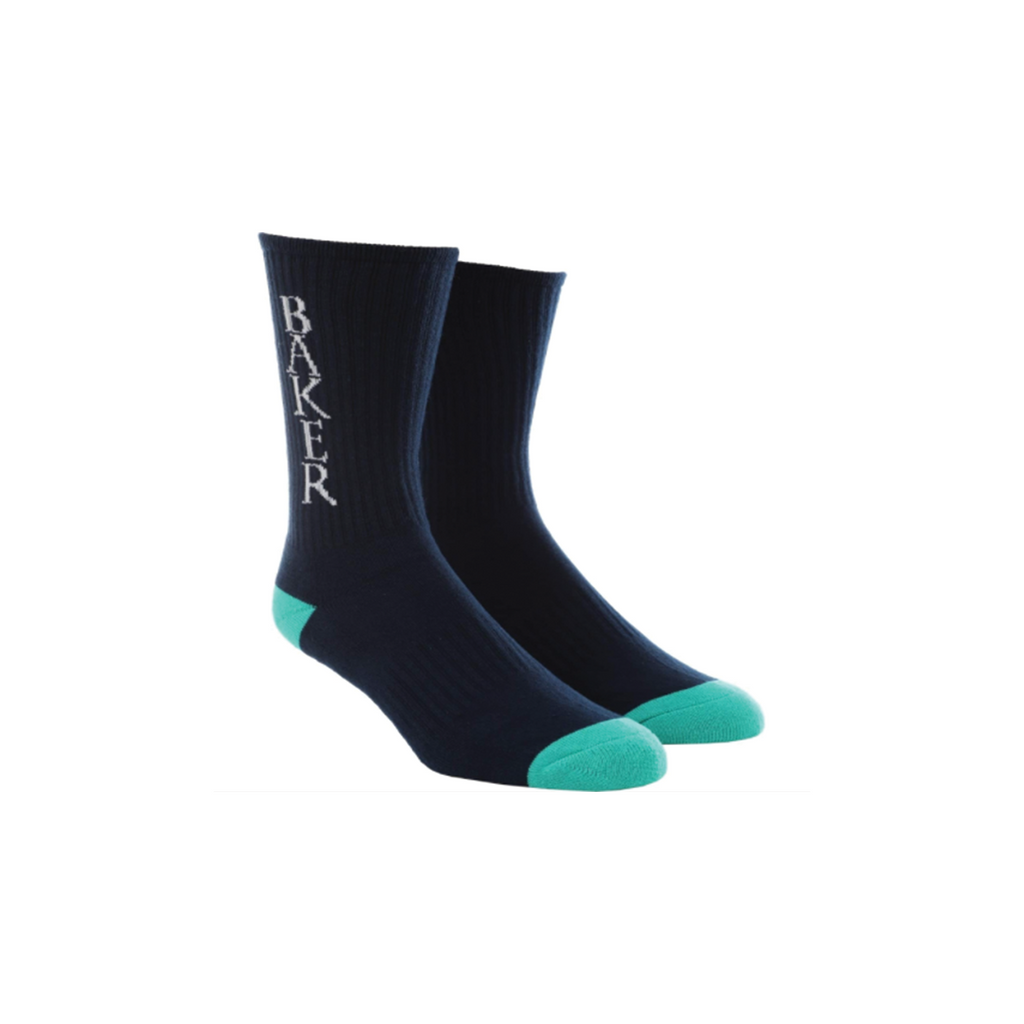 BAKER CREW SOCKS NAVY/GREEN