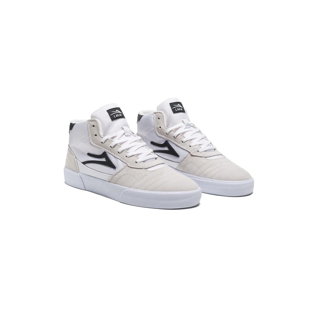 LAKAI  FOOTWEAR CAMBRIDGE MID WHITE/BLACK SUEDE