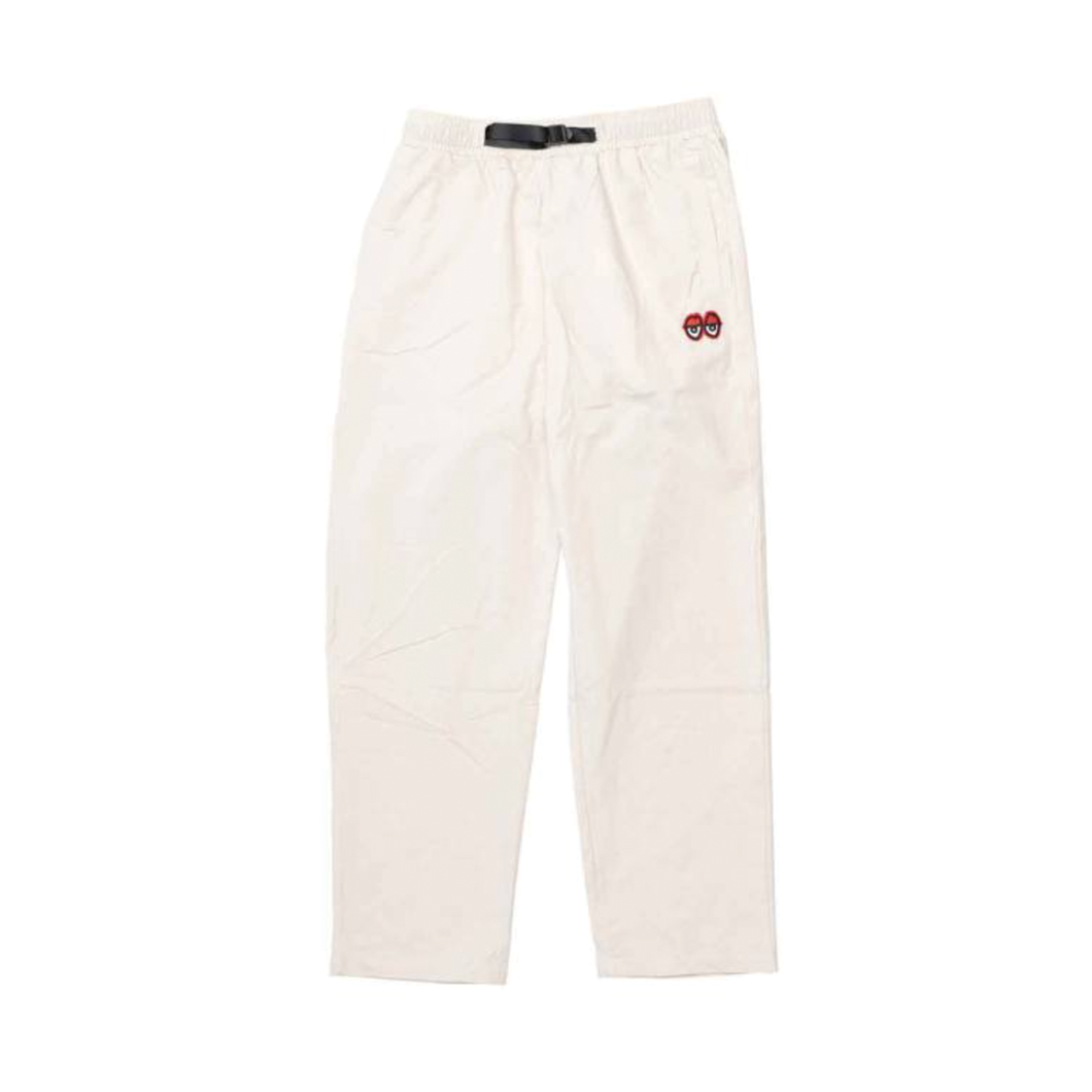 KROOKED EYES RIPSTOP PANTS - ECRU/RED