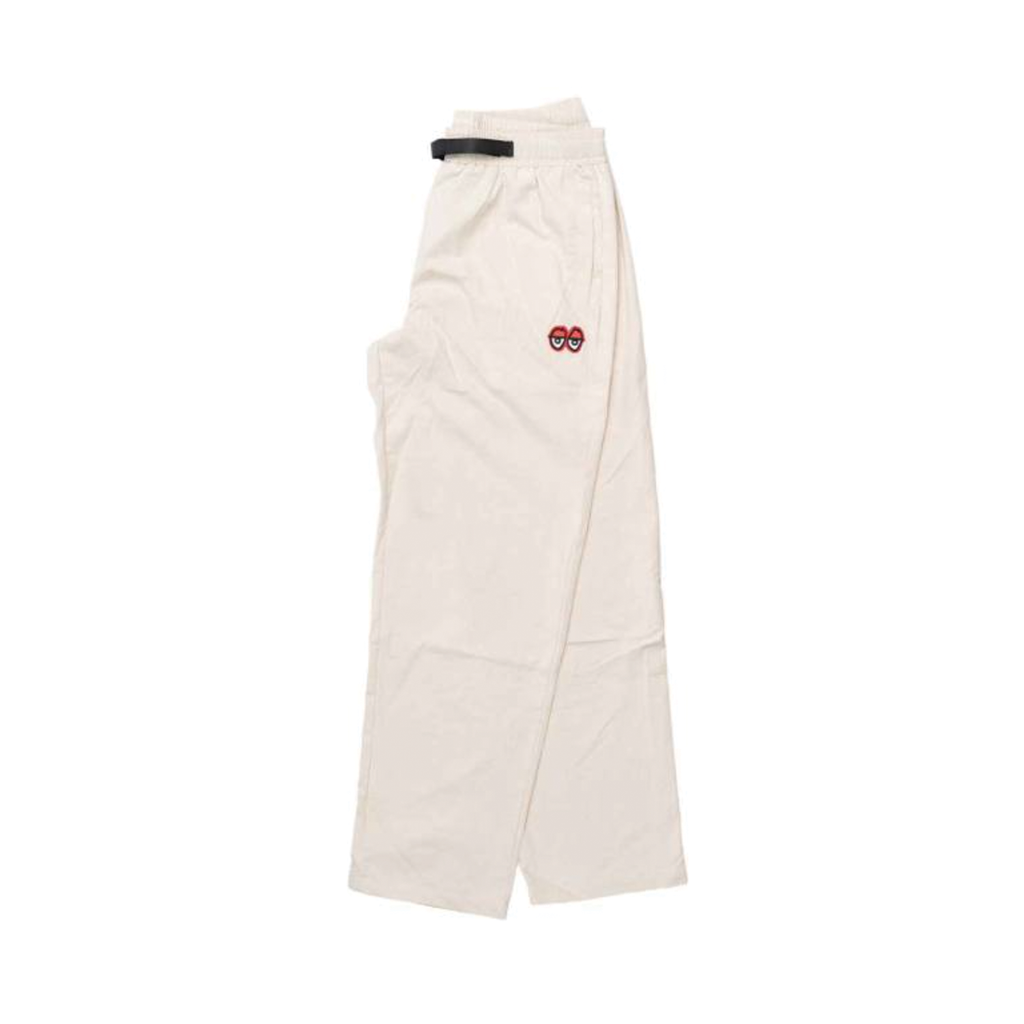 KROOKED EYES RIPSTOP PANTS - ECRU/RED