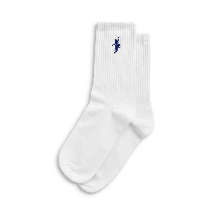 POLAR SKATE CO. NO COMPLY SOCKS WHITE/BLUE