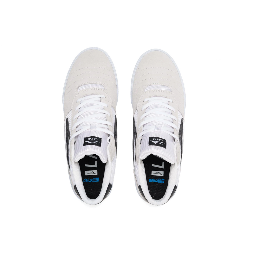 LAKAI  FOOTWEAR CAMBRIDGE MID WHITE/BLACK SUEDE
