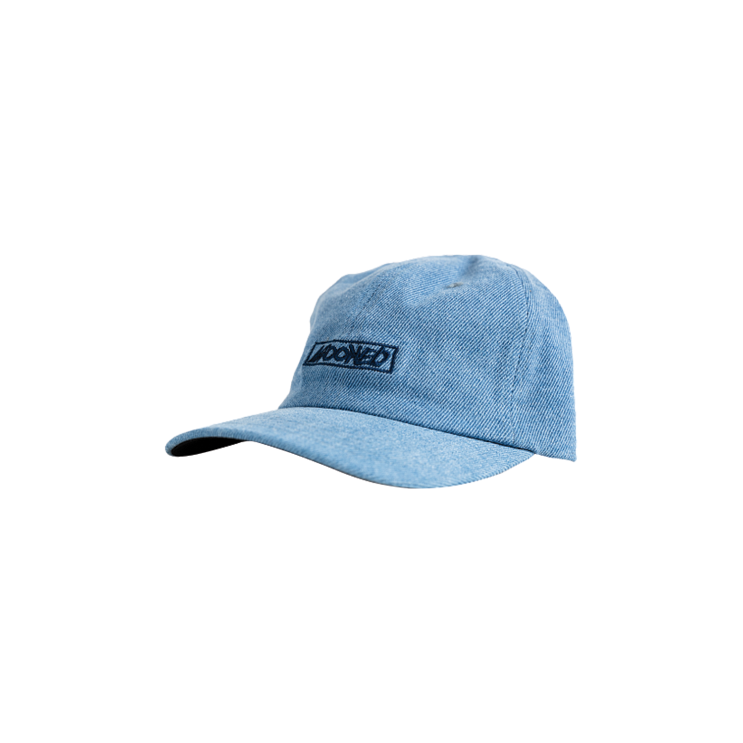 KROOKED ADJUSTABLE MOON SMILE SCRIPT STRAP DENIM HAT