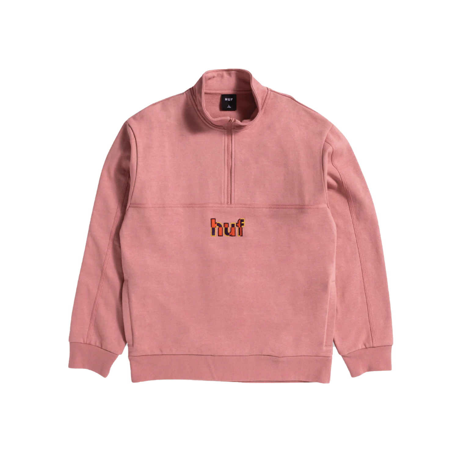 HUF SPLIT 1/4 ZIP MOCK DUSTY ROSE