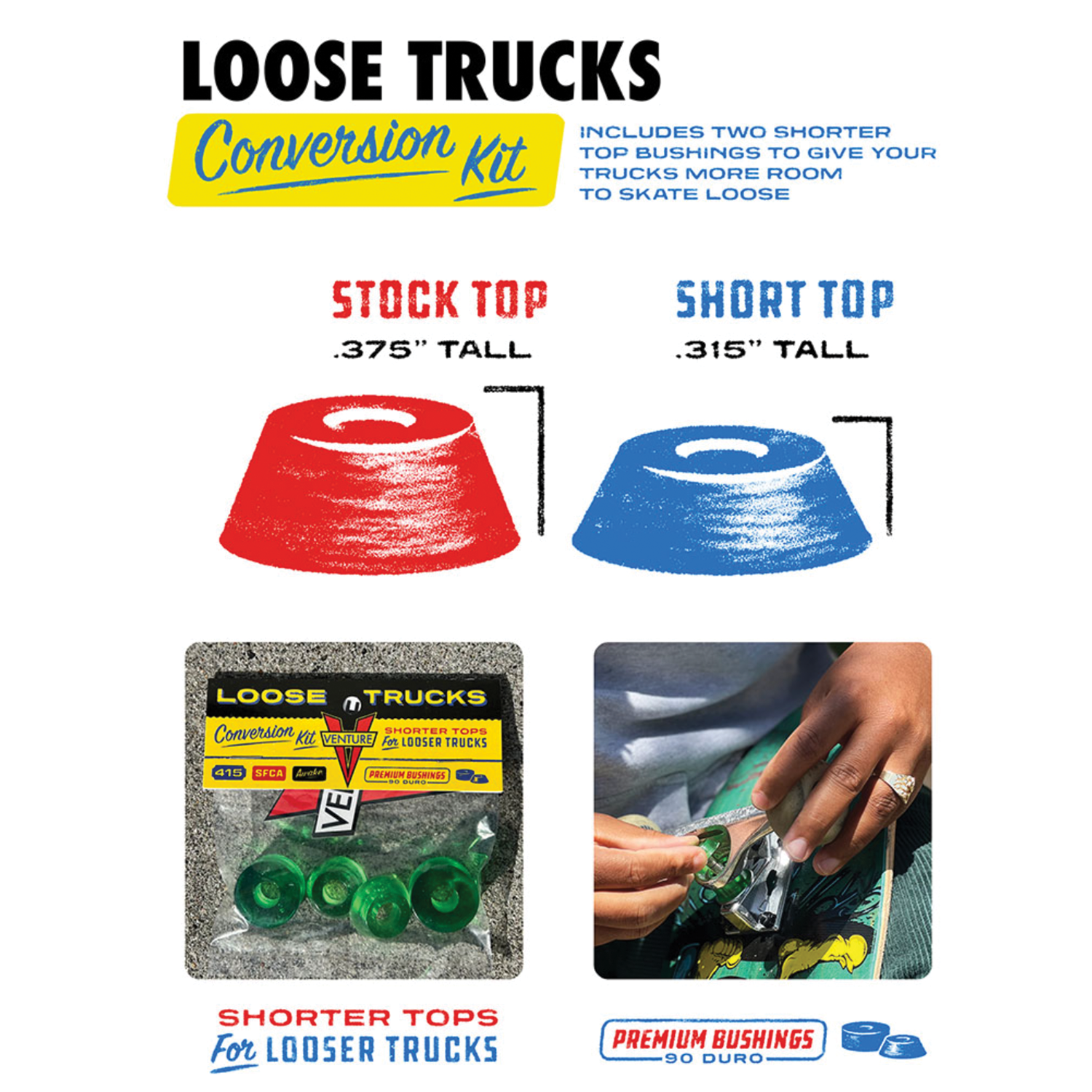 VENTURE LOOSE TRUCKS CONVERSION KIT 90D
