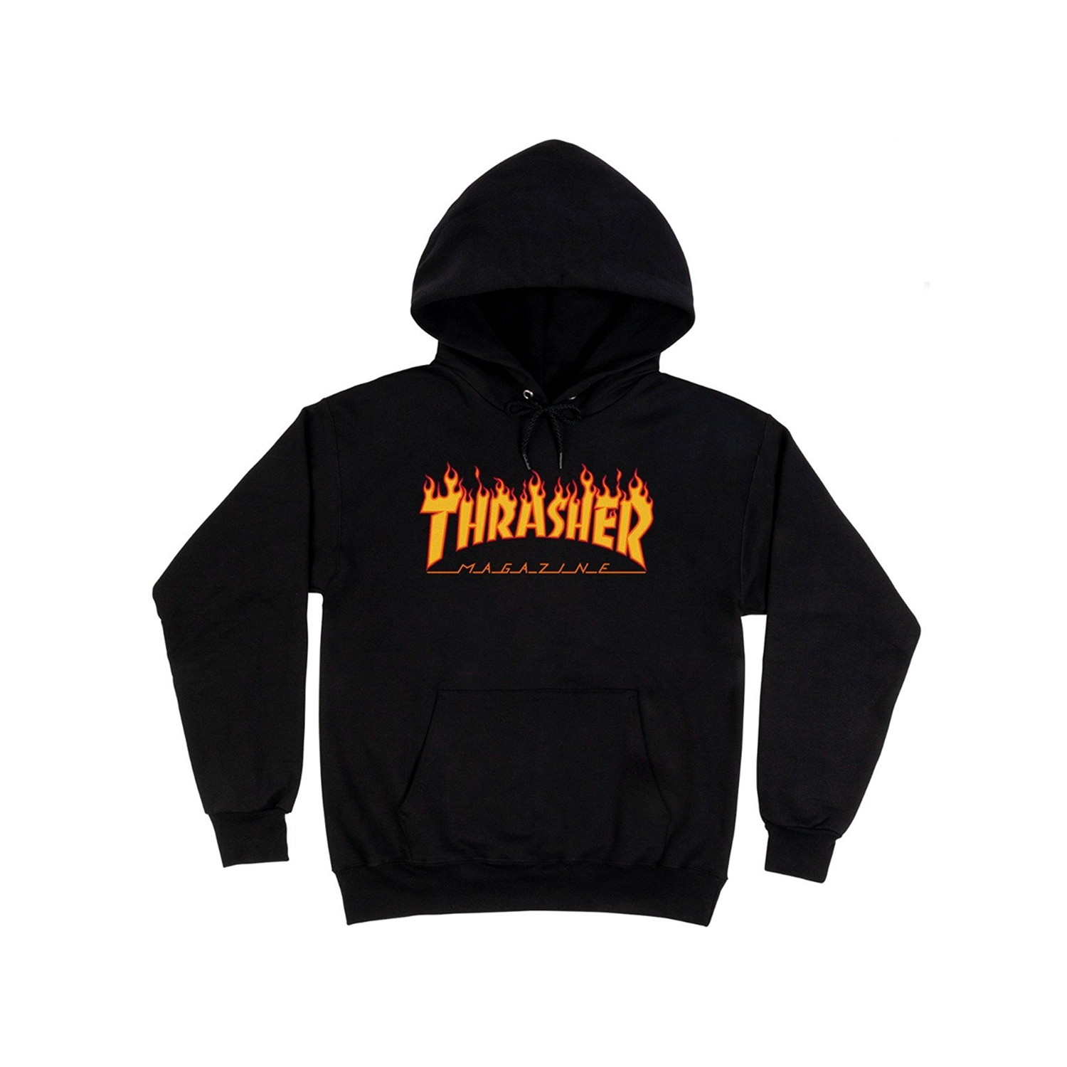 THRASHER FLAME HOODIE BLACK